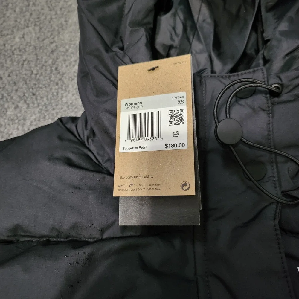 Womens Size XS Nike Therma-FIT Puffer Vest Hooded Bodywarmer Black IH1007-010